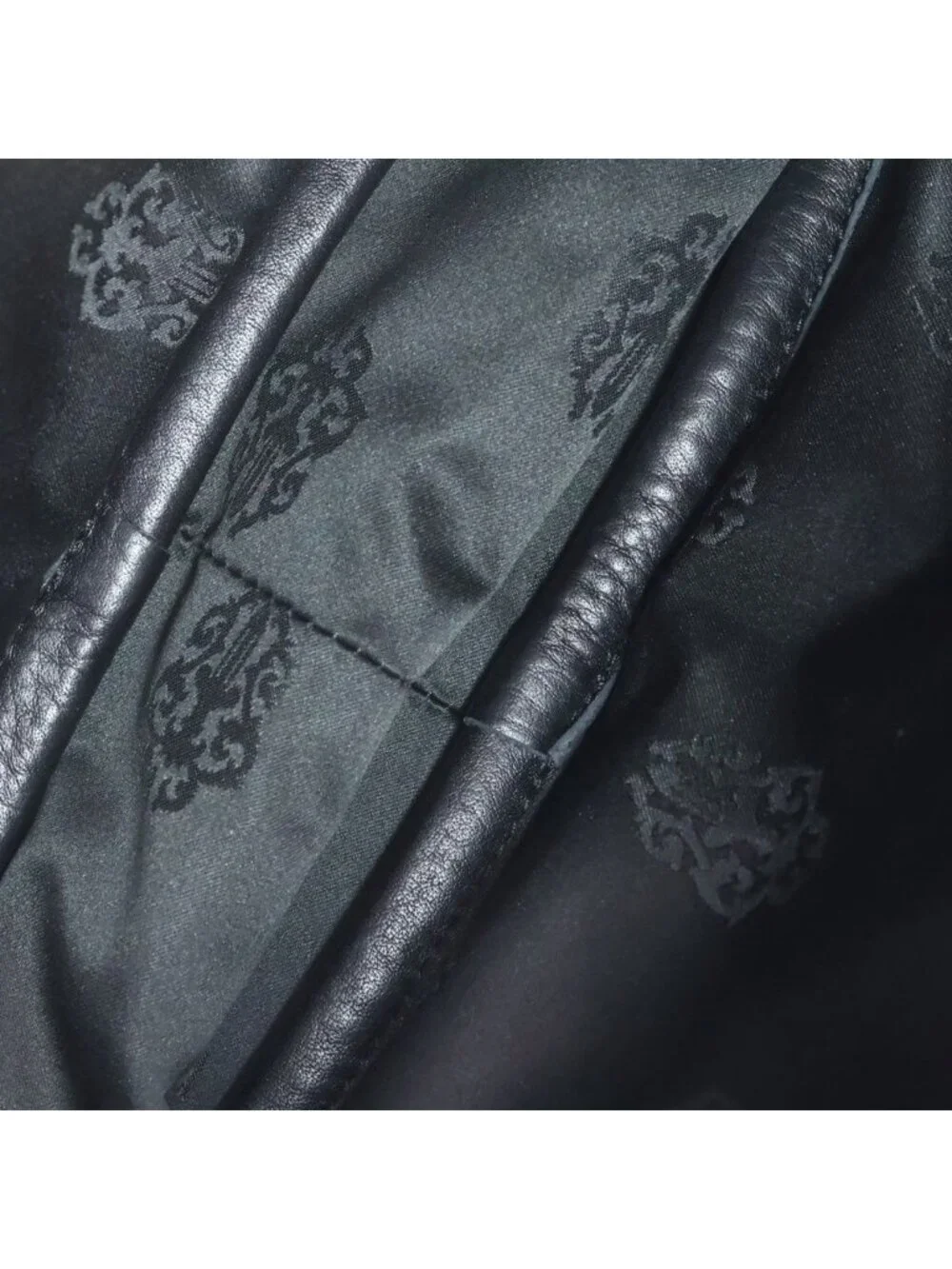 Chrome Hearts Strap on Leather Shoulder Bag Black